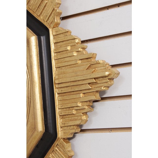 Glass Friedman Brothers Gold & Black Star Design Mirror For Sale - Image 7 of 13