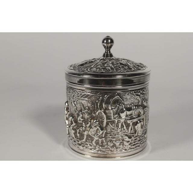 Dutch Silver Plate Trinket Box, 1930s For Sale - Image 3 of 3