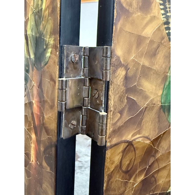 Chinoiserie Hand Painted Triple Panel Room Divider For Sale - Image 10 of 12