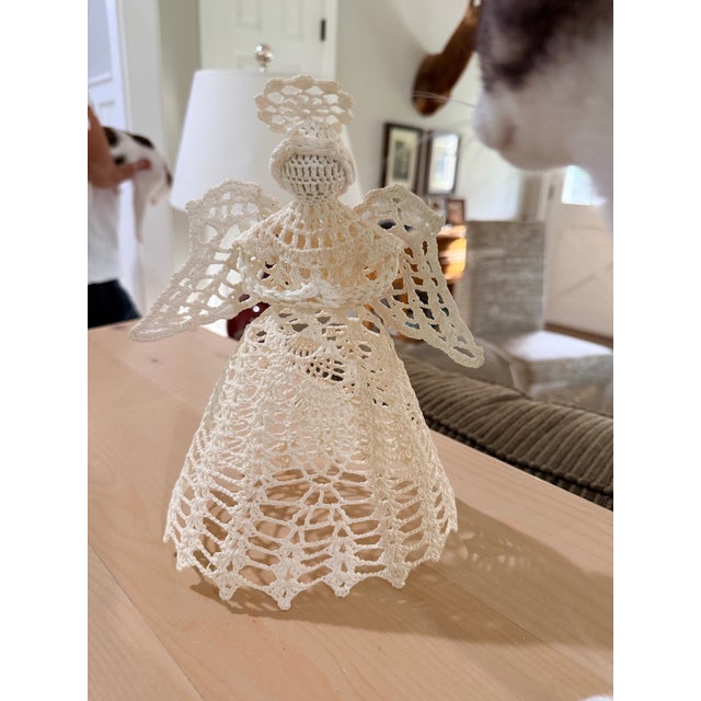 Vintage Crocheted Angel For Sale - Image 6 of 9