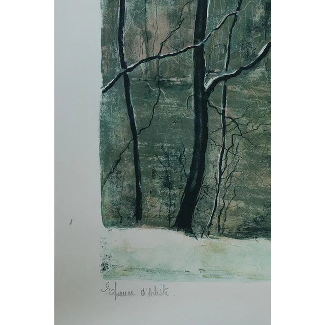 1970s Bernard Gantner, Lac Hivernal aux Voges, Lithograph on Wove Paper, 1970s For Sale - Image 5 of 7