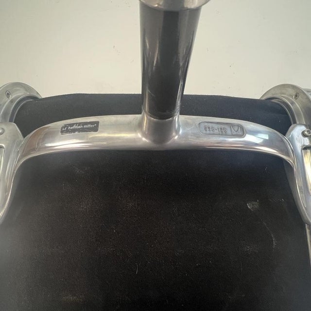 Animal Skin Black Leather Soft Pad Group Chair by Charles and Ray Eames for Herman Miller, 1960s For Sale - Image 7 of 8