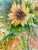 Yellow Framed Original Watercolor Painting “Sunflower” For Sale - Image 8 of 12