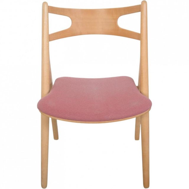 Vintage Sawback Chairs in Beech by Hans Wegner, 1995, Set of 6 For Sale - Image 17 of 18