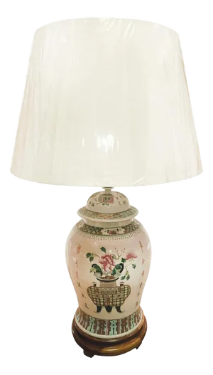 Chinese Ginger Jar Urn Table Lamp