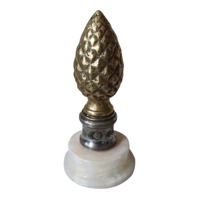 Bronze & Silver-Plate Finial For Sale