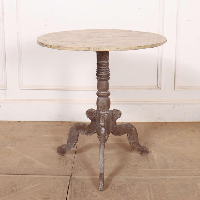 Wood Swedish Painted Lamp Table For Sale - Image 7 of 7