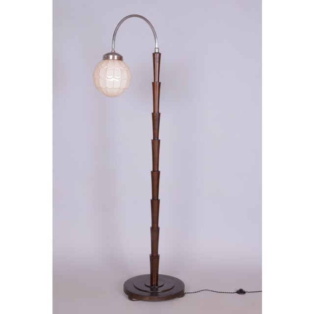 Cubism Floor Lamp in Beech and Chrome, 1920s For Sale - Image 10 of 12