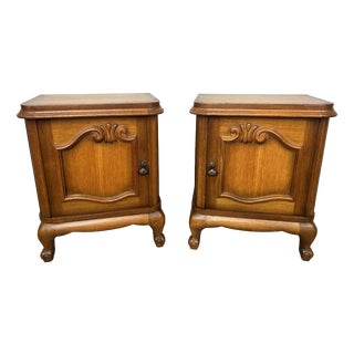 Vintage French Louis Style Bedside Tables, Set of 2 For Sale