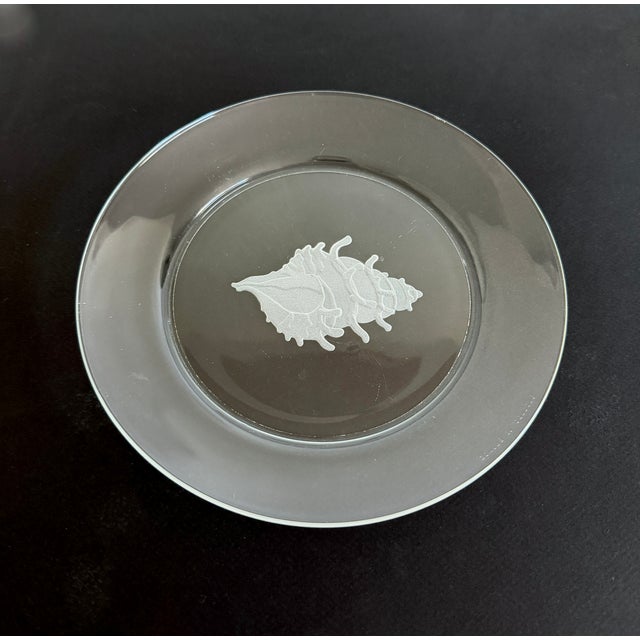 This set of eight glass plates marked Arcoroc France features beautiful etched seashells in 3 seashell patterns. Perfect...