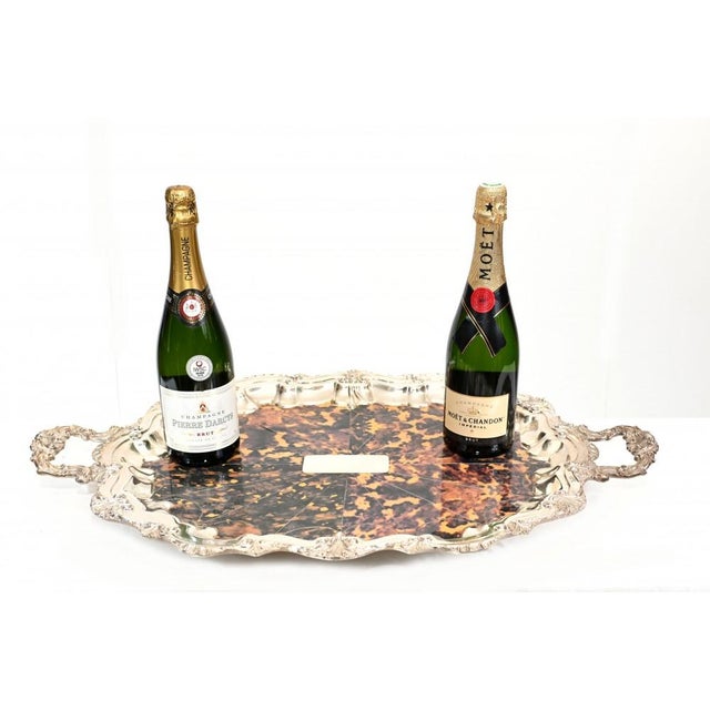 Gold Victorian Silver-Plated Butlers Tray For Sale - Image 8 of 8