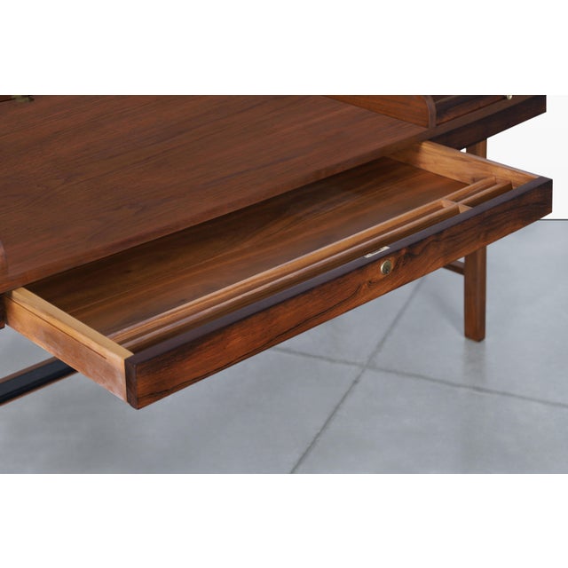 Wood Vintage Rosewood Tambour Door Desk by Edward Wormley for Dunbar, 1950s For Sale - Image 7 of 15