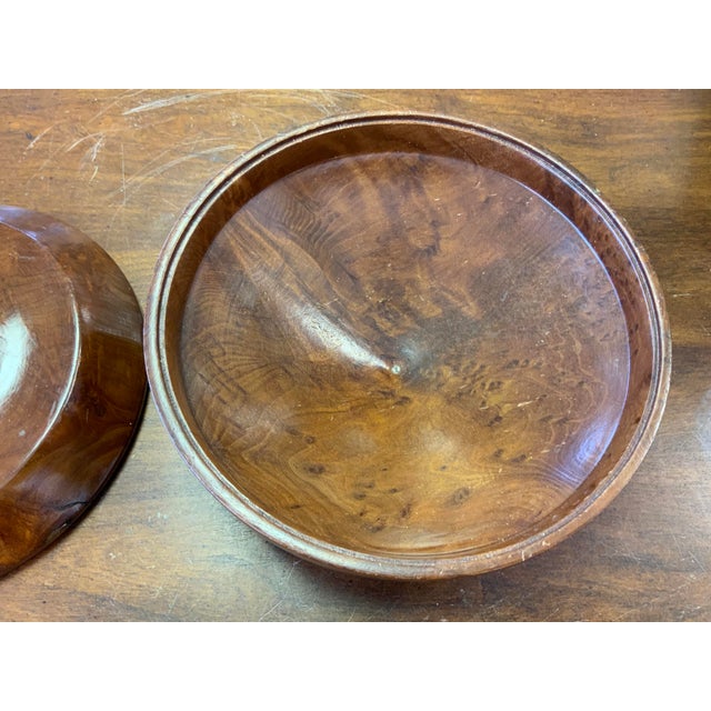 Wood Late 20th Century Burlwood Covered Bowl For Sale - Image 7 of 9