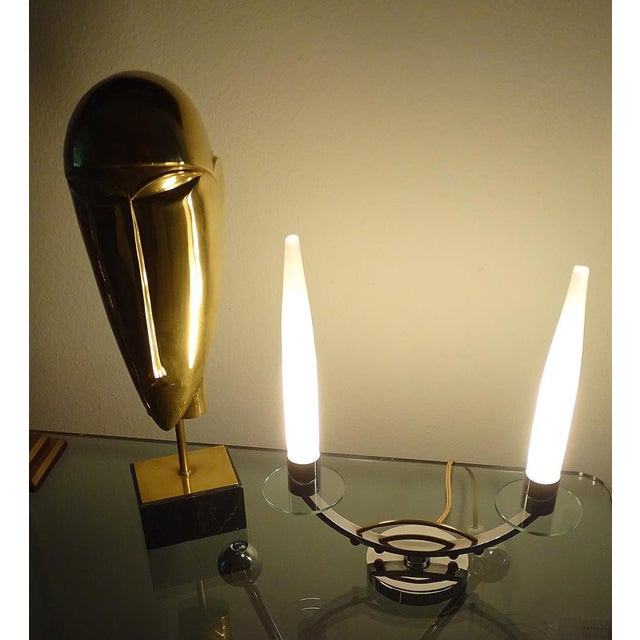 French Art Deco Table Lamps in Chrome and Glass, Set of 2 For Sale - Image 15 of 18