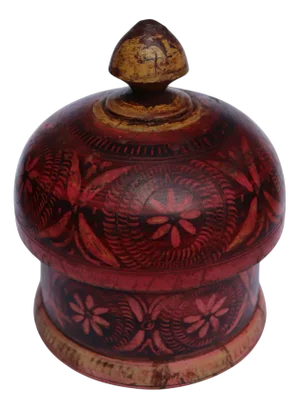 Handpainted Wooden Lacquerware Spice Box, 1950s