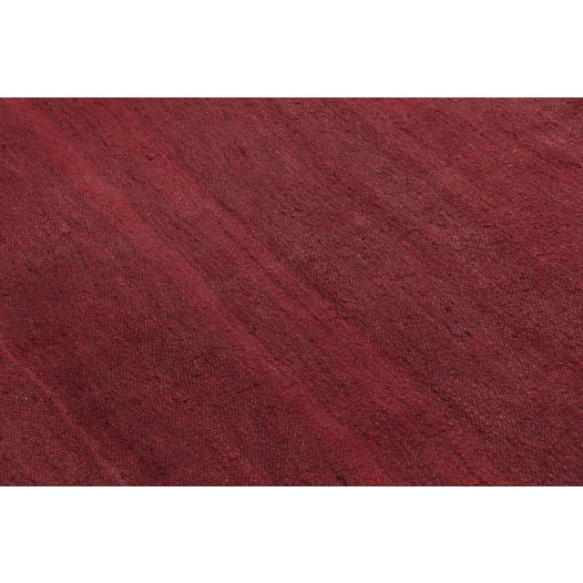 1950s Vintage Bidjar Persian Kilim, Solid Rug in Red and Pink Tones - Rug & Kilim For Sale - Image 5 of 7