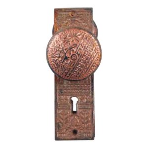 Antique Cast Iron Vernacular Trenton Door Knob Set