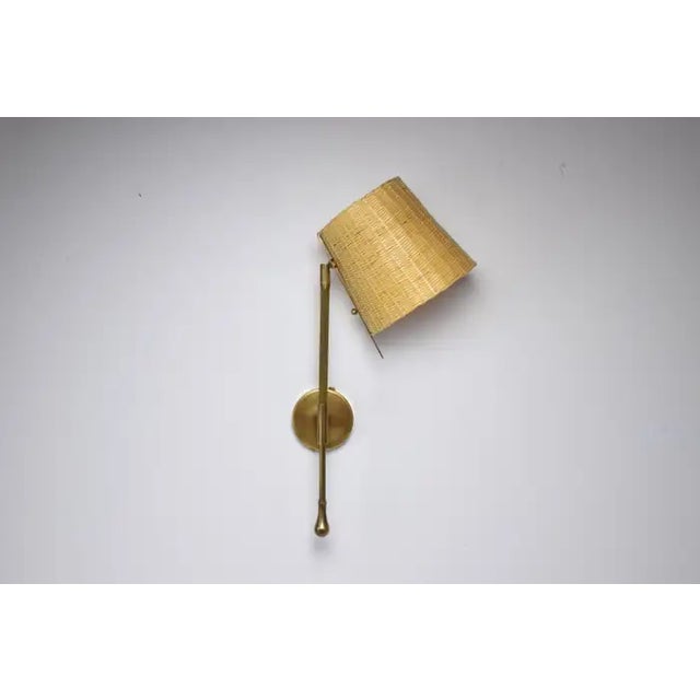 Ancora-W2 Contemporary Polished Brass Wicker Wall Light Sconce Jonathan Amar For Sale - Image 9 of 13