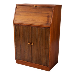 Mid-Century Modern Teak and Walnut Bureau Desk by Morris of Glasgow, 1970s For Sale