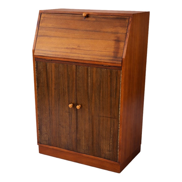 Mid-Century Modern Teak and Walnut Bureau Desk by Morris of Glasgow, 1970s For Sale