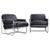 Black Armchairs in Steel and Black Skai by Guido Faleschini, Italy, 1970s, Set of 2 For Sale - Image 8 of 8