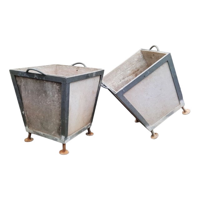 Brutalist Planters, 1950s, Set of 2 For Sale