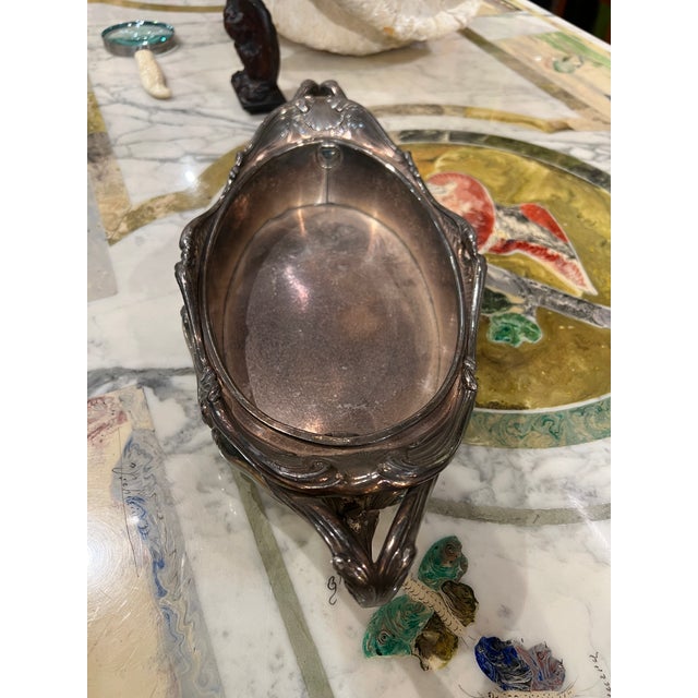 French Victor Saglier (French, 1809-1894) Silvered Bronze Centerpiece or Planter For Sale - Image 3 of 10