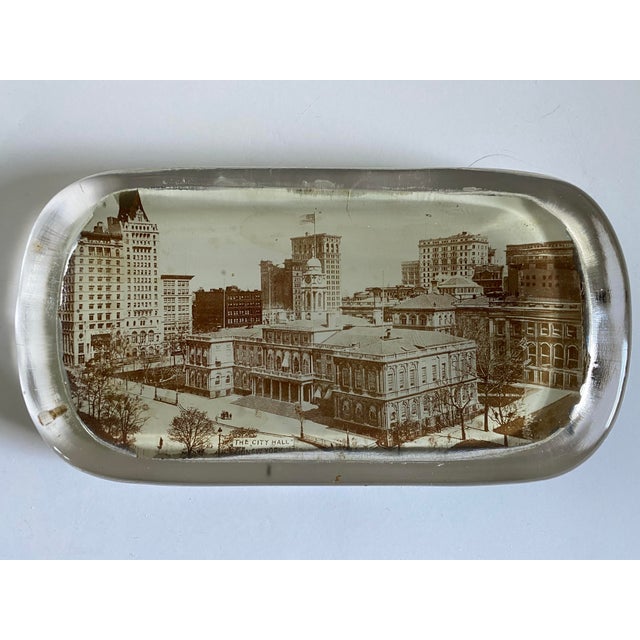 Coffee 1900s Antique Architectural Photograph Paper Weight of New York City Hall, Manhattan For Sale - Image 8 of 8