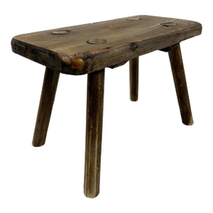 Primitive Style Handmade Wood Stool