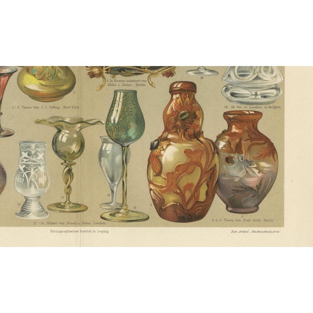 Late 19th Century Art Nouveau Glass and Historic Glassmaking by Peter Behrens, 1898, Set of 2 For Sale - Image 5 of 16
