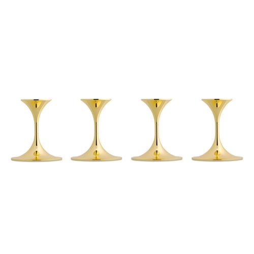 Jazz Candleholders in Steel with Brass Plating by Max Brüel, Set of 4 For Sale - Image 3 of 16