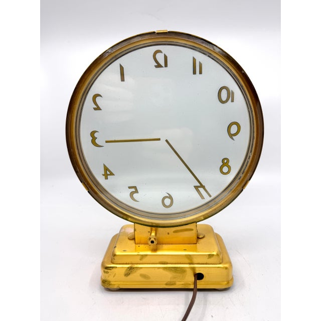 1940s Art Deco Etalage Reclame Mystery Clock Running Nicely For Sale - Image 9 of 14