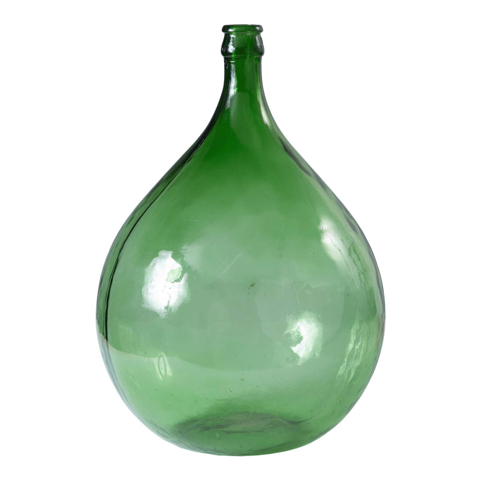 Vintage Italian Green Demijohn Carboy Glass Bottle Chairish