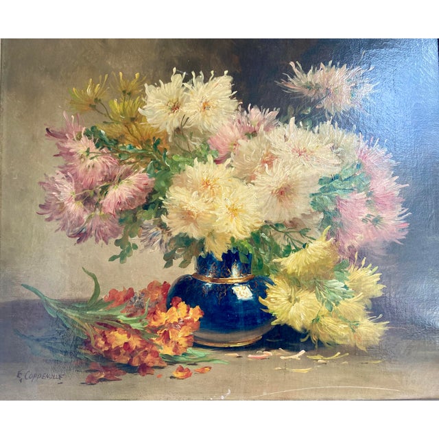 E. Coppenolle, Floral Still Life, 1800s, Oil on Canvas, Framed For Sale - Image 3 of 13