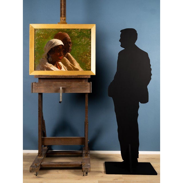 Cesare Biseo, Portrait of Two African Women, Oil Painting For Sale - Image 3 of 5