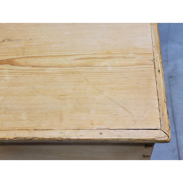Antique Eastern European Natural Pine Blanket Chest For Sale - Image 9 of 13