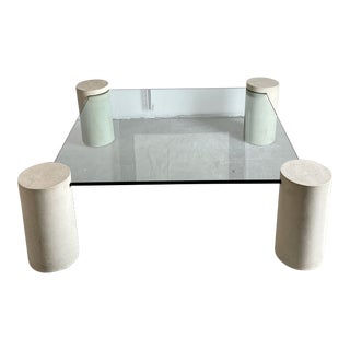 Massimo Vignelli Style Plaster Columns Coffee Table For Sale