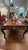 Vintage French Provincial + Chinoiserie Coffee Table of unknown brand, with gold decorative paint.