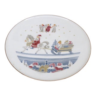 Hg Selb Heinrich Bavaria Germany Christmas Collector Plate Santa and Sled 4902b For Sale