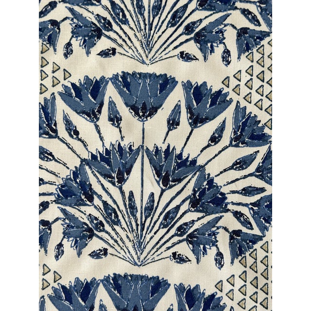 2020s Thibaut Anna French Cairo Blue and White Fabric 2 3/8 For Sale - Image 5 of 5