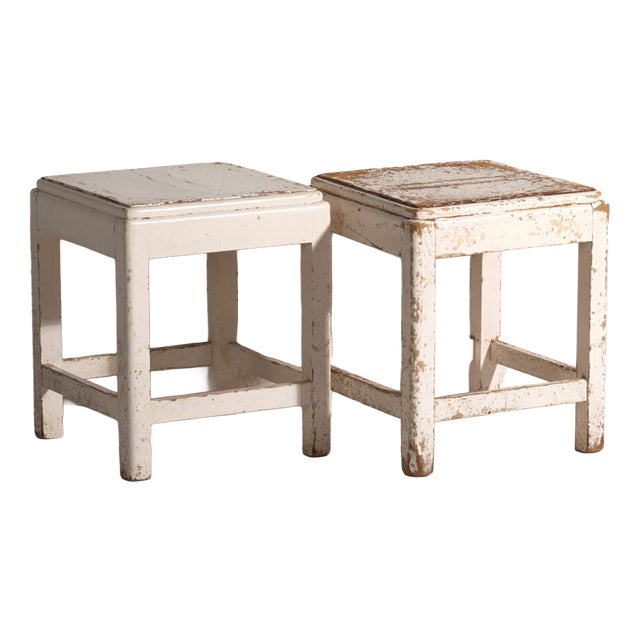 Bedside Tables in Pine Wood, Central Europe, 1940, Set of 2 For Sale