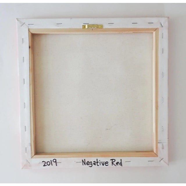 Contemporary Contemporary Abstract Color Block Red White Painting For Sale - Image 3 of 4