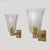 Art Deco Style Brass and Pulegoso Murano Glass Sconces by Barovier & Toso, 1990, Set of 2 For Sale - Image 4 of 8