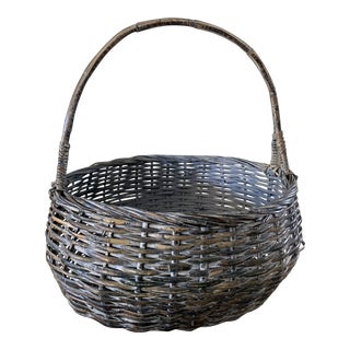 Farmhouse Rustic Large Boho Basket For Sale