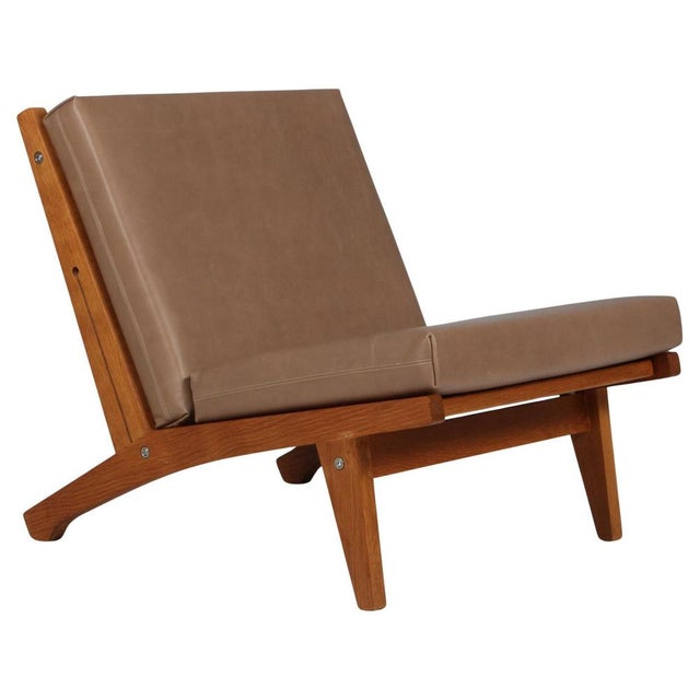 Brown Lounge Chair Model Ge-370 attributed to Hans J. Wegner for Getama, 1960s For Sale - Image 8 of 8