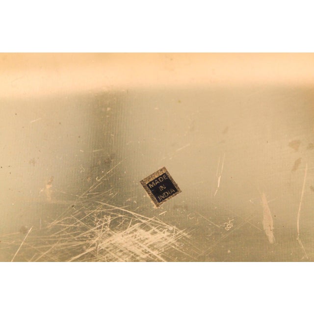 Brass 1970s Embossed Brass Shopping Tote Bag Magazine Holder For Sale - Image 8 of 8