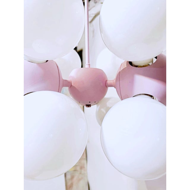 Pink Mid-Century Pink Atomic Pendant Light Fixture For Sale - Image 8 of 12