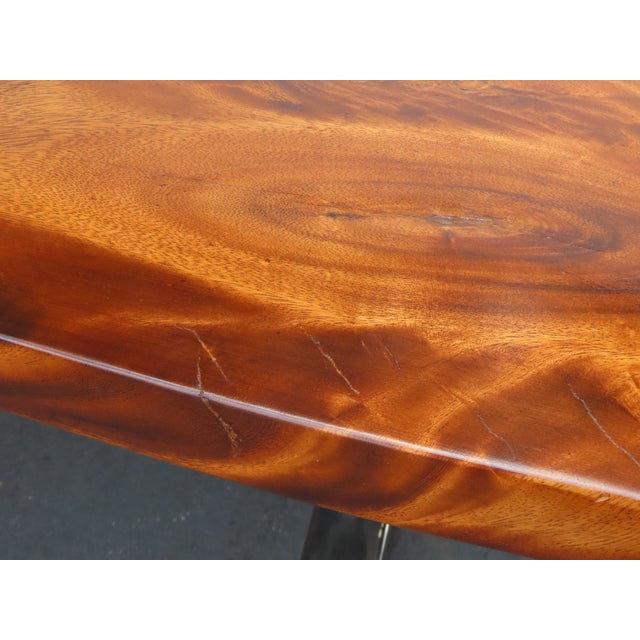 Solid Mahogany and Chrome Large Long Dining Table 6673 For Sale - Image 12 of 18