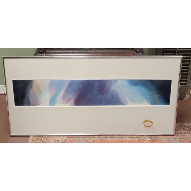 Vintage Framed Abstract Watercolor Painting by Architect and Artist