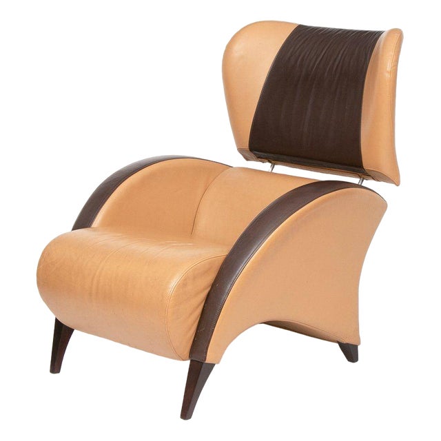 Spanish Armchair in Brown Leather For Sale